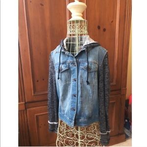 Jean & gray hoodie jacket